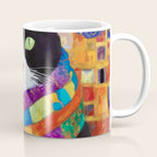 Gustav Klimt Style Cat with Green Eyes and a Colorful Scarf Coffee Mug Gallery Image 1