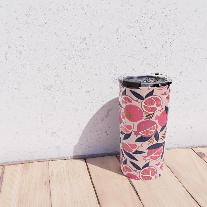 Pomegranate - Pink Travel Mug Gallery Image 4