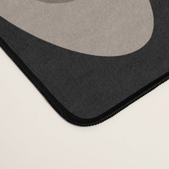 Mid Century Modern Abstract Pattern 755 Black and Beige Desk Mat Gallery Image 4