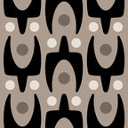 Mid Century Modern Abstract Pattern 755 Black and Beige Coffee Mug Gallery Image 2