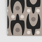 Mid Century Modern Abstract Pattern 755 Black and Beige Poster Gallery Image 3
