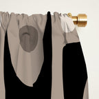 Mid Century Modern Abstract Pattern 755 Black and Beige Window Curtain Gallery Image 2