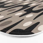 Mid Century Modern Abstract Pattern 755 Black and Beige Bath Mat Gallery Image 3