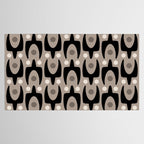 Mid Century Modern Abstract Pattern 755 Black and Beige Tablecloth Gallery Image 2