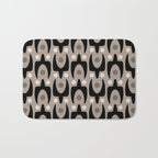 Mid Century Modern Abstract Pattern 755 Black and Beige Bath Mat Gallery Image 1