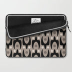 Mid Century Modern Abstract Pattern 755 Black and Beige Laptop Sleeve Gallery Image 2