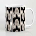 Mid Century Modern Abstract Pattern 755 Black and Beige Coffee Mug Gallery Image 1