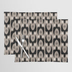Mid Century Modern Abstract Pattern 755 Black and Beige Placemat Gallery Image 1