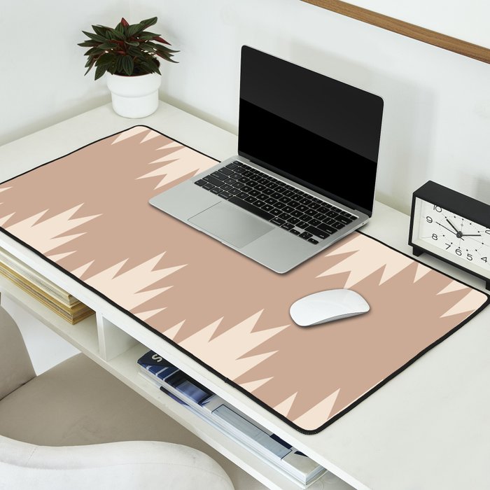 Geometric Southwestern Minimalism - Neutral Natural Beige Desk Mat Gallery Image 2