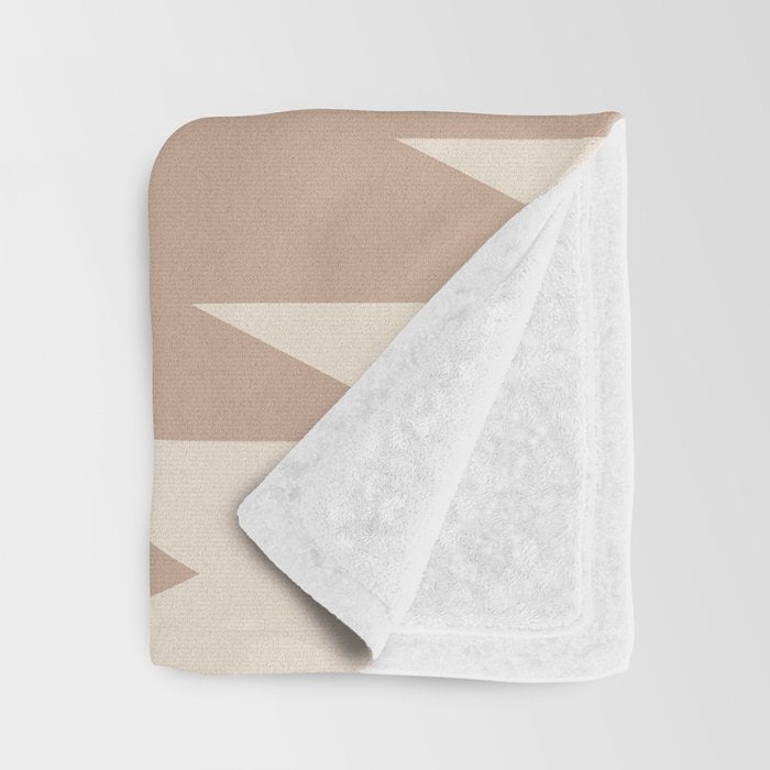 Geometric Southwestern Minimalism - Neutral Natural Beige Throw Blanket Gallery Image 3