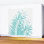 Soft Turquoise Palm Leaves Dream - Cali Summer Vibes #1 #tropical #decor #art #society6 Wall Mural Gallery Image 2