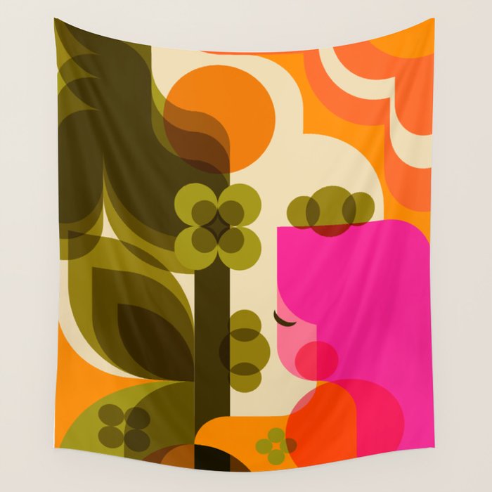 Girl in the Garden  Wall Tapestry Gallery Image 4