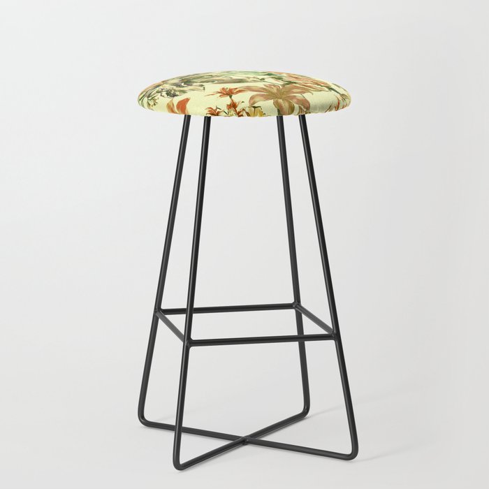 Watercolor Golden Bloom Stool Gallery Image 1