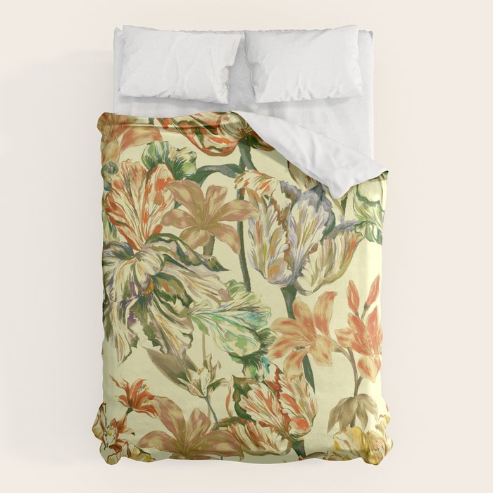 Watercolor Golden Bloom Duvet Cover Gallery Image 6