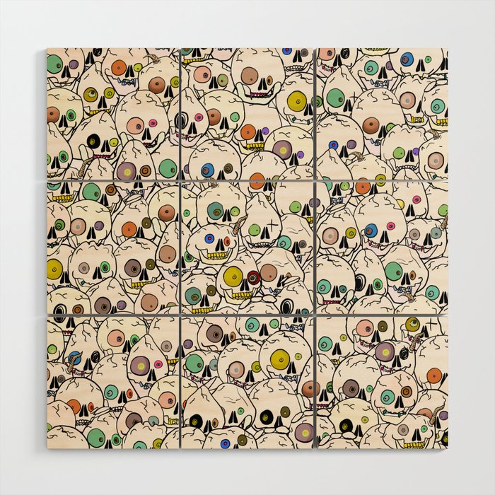Cute Tiny Skulls Wood Wall Art Gallery Image 1