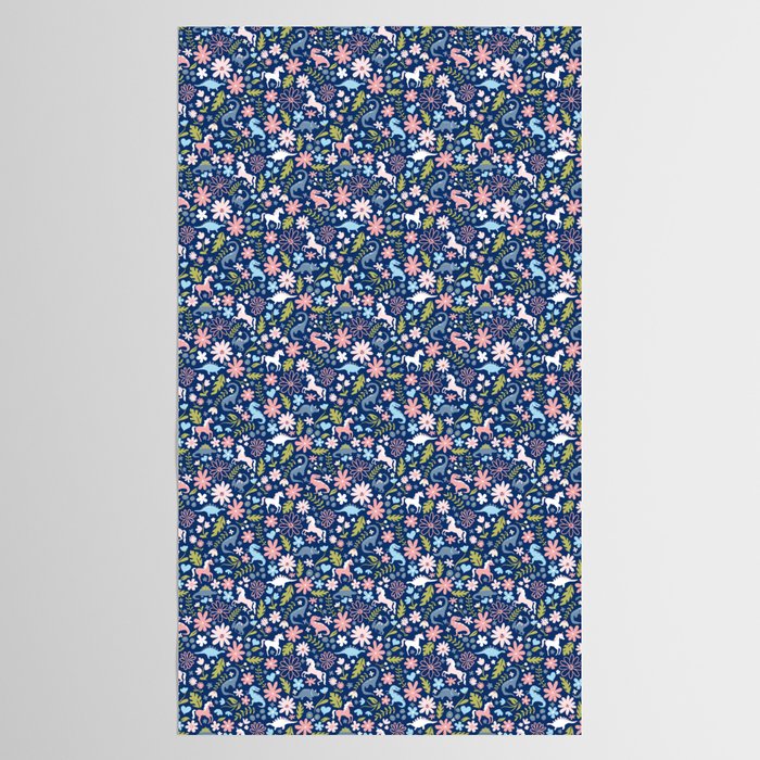 Dinosaur + Unicorn on Royal Blue Tablecloth Gallery Image 2