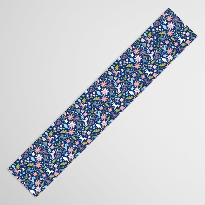 Dinosaur + Unicorn on Royal Blue Table Runner Gallery Image 3