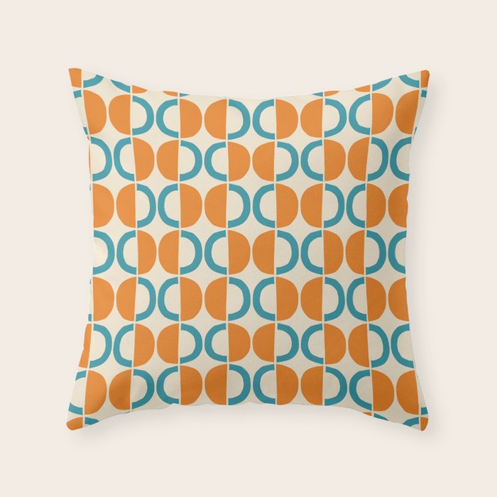 Mid Century Half Circle Pattern 137 Throw Pillow Gallery Image 1