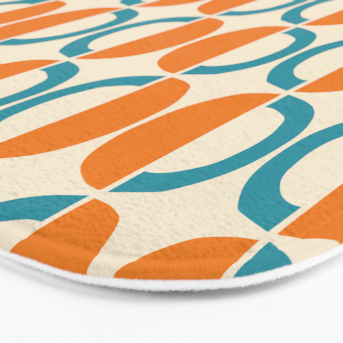 Mid Century Half Circle Pattern 137 Bath Mat Gallery Image 3
