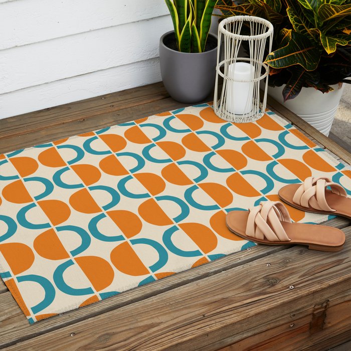 Mid Century Half Circle Pattern 137 Outdoor Rug Gallery Image 2