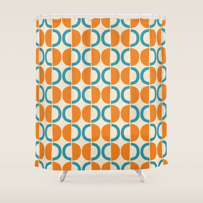 Mid Century Half Circle Pattern 137 Shower Curtain Gallery Image 1