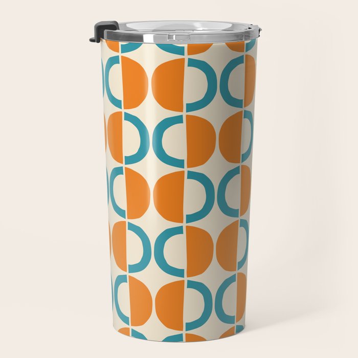 Mid Century Half Circle Pattern 137 Travel Mug Gallery Image 3