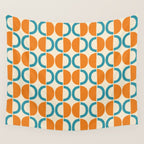 Mid Century Half Circle Pattern 137 Wall Tapestry Gallery Image 4