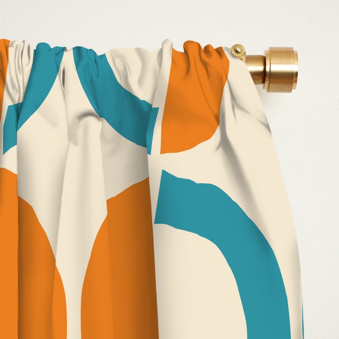 Mid Century Half Circle Pattern 137 Window Curtain Gallery Image 2