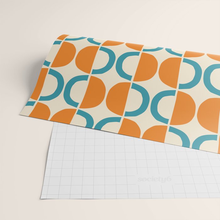 Mid Century Half Circle Pattern 137 Wrapping Paper Gallery Image 2
