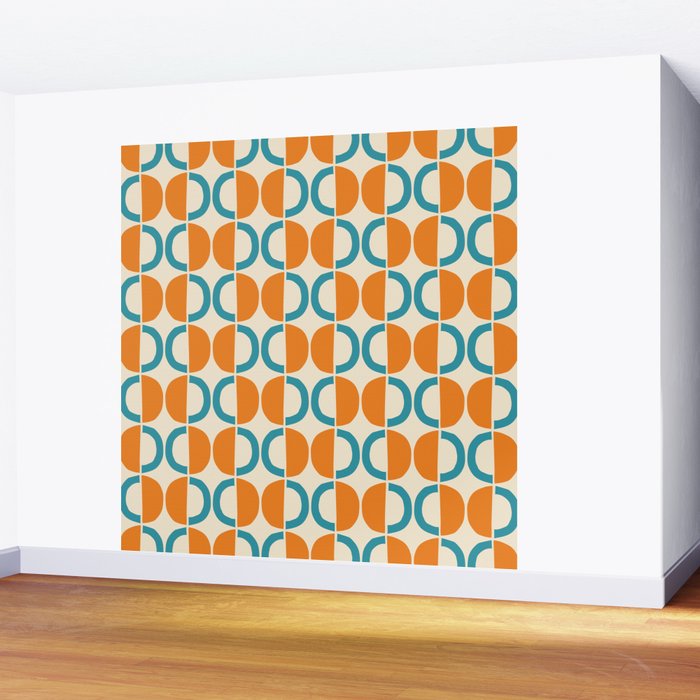 Mid Century Half Circle Pattern 137 Wall Mural Gallery Image 2