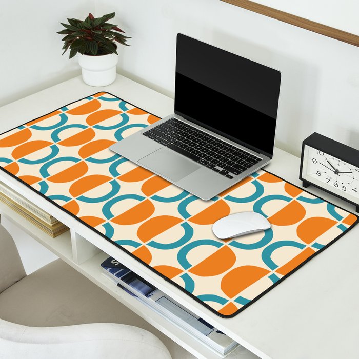 Mid Century Half Circle Pattern 137 Desk Mat Gallery Image 2