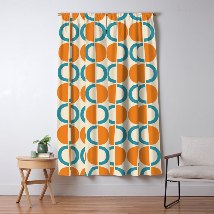 Mid Century Half Circle Pattern 137 Window Curtain Gallery Image 5