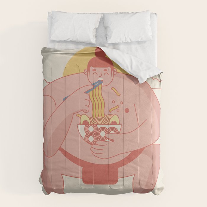 Sumo eating Ramen Comforter Gallery Image 6
