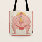 Sumo eating Ramen Tote Bag Gallery Image 1
