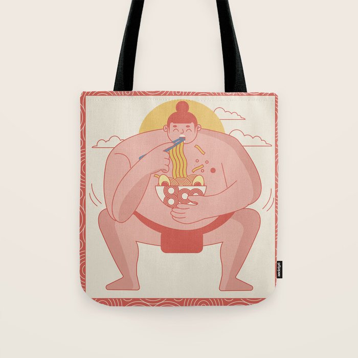 Sumo eating Ramen Tote Bag Gallery Image 1