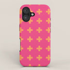 Swiss Cross Symbol in Pink and Orange iPhone Case Gallery Image 1