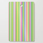 Summer Stripes Lime Green Multicolor Pattern Cutting Board Gallery Image 1