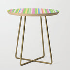 Summer Stripes Lime Green Multicolor Pattern Side Table Gallery Image 1