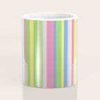 Summer Stripes Lime Green Multicolor Pattern Coffee Mug Gallery Image 4