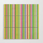 Summer Stripes Lime Green Multicolor Pattern Wood Wall Art Gallery Image 1