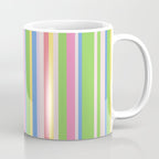Summer Stripes Lime Green Multicolor Pattern Coffee Mug Gallery Image 1