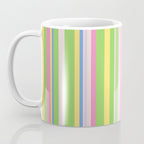 Summer Stripes Lime Green Multicolor Pattern Coffee Mug Gallery Image 3