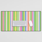 Summer Stripes Lime Green Multicolor Pattern Desk Mat Gallery Image 1