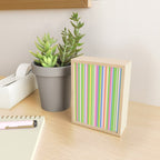 Summer Stripes Lime Green Multicolor Pattern Mini Art Print Gallery Image 2