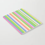 Summer Stripes Lime Green Multicolor Pattern Notebook Gallery Image 2