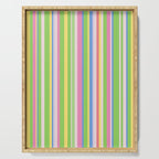 Summer Stripes Lime Green Multicolor Pattern Serving Tray Gallery Image 1