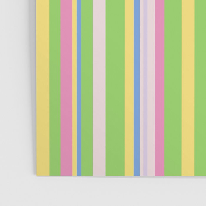 Summer Stripes Lime Green Multicolor Pattern Poster Gallery Image 3