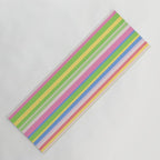 Summer Stripes Lime Green Multicolor Pattern Yoga Mat Gallery Image 1