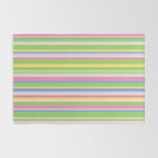 Summer Stripes Lime Green Multicolor Pattern Rug Gallery Image 2
