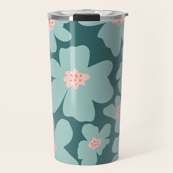 Retro Daisy - Green mood Travel Mug Gallery Image 1